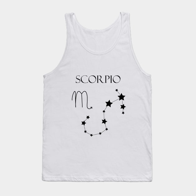 Scorpio Zodiac Horoscope Constellation Sign Tank Top by MikaelSh